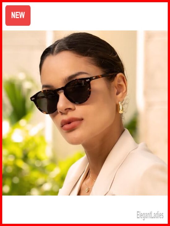 Round Acetate Frame Polarized Sunglasses for Women main image 6